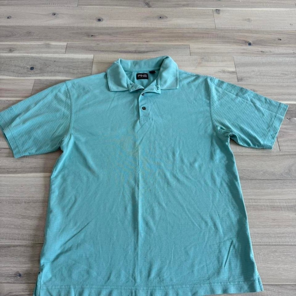 Aqua green Ping Collection polo shirt Sz S